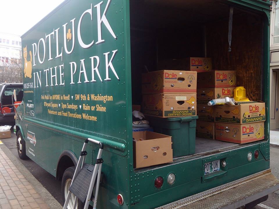 Potluck in the park loaded van